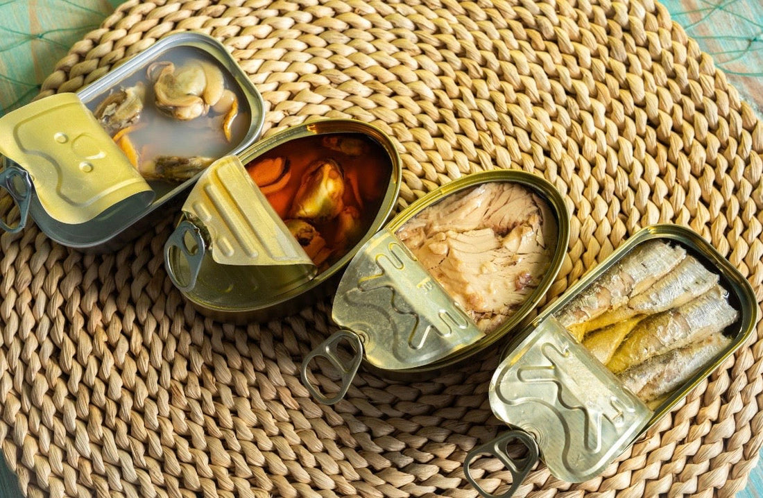 Portuguese sardines in olive oil served as part of a meal
