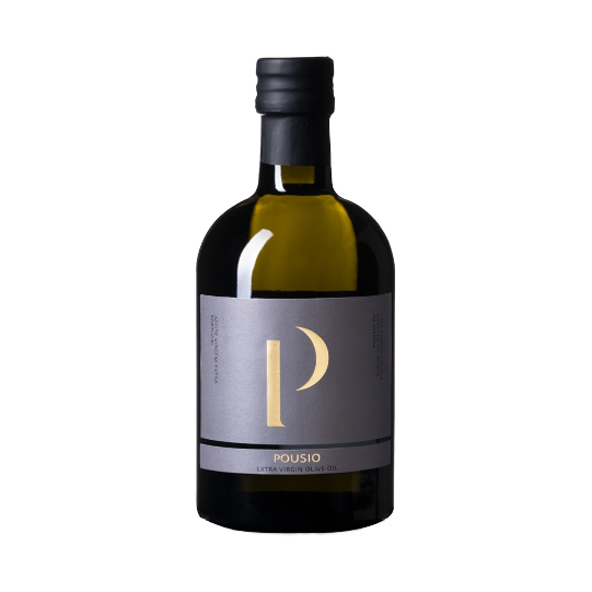 Pousio extra virgin olive oil bottle from gift pack