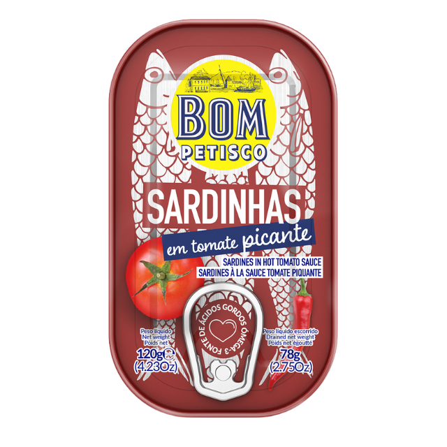 Bom Petisco Sardīnes pikantā Tomātu