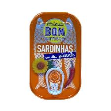 Bom Petisco sardines in spicy vegetable oil — product detail