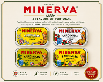 Minerva Portuguese Sardines in Olive Oil Degustacion Tomato Edition (4 x 120g)