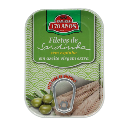 Ramirez boneless sardine fillets in extra virgin olive oil (Ugly Tin)