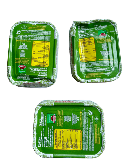 Ramirez boneless sardine fillets in extra virgin olive oil (Ugly Tin)